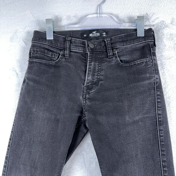 Hollister Super Skinny Jeans Womens Size W29X32L Advanced Stretch Mid Rise Black - Picture 3 of 13